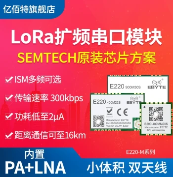 New LoRa Spread Spectrum Wireless Module Imported LLCC68+PA+LNA Low Power 433M Compact Dual Antenna IPX