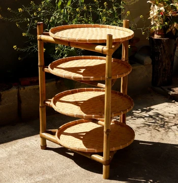 Bamboo Rack and Woven Shelf: Multi-Layer Nan Bamboo Drying Stand for Tea, Hot Pot Base, and Handcrafted Basket