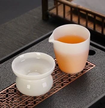 Puyu Ice-Texture Fairness Cup Tea Divider Set - Complete Tea Strainer and Filter Kit for Kung Fu Tea Accessories