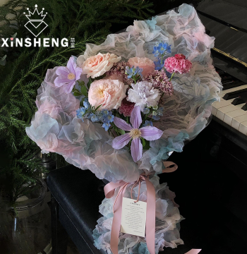 Xinsheng Multi-Color Gradient Organza Fresh Flower Bouquet Wrapping Mesh: Handmade Floral DIY Gift Packaging Fabric Materials