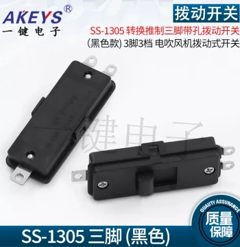 SS-1305 Conversion Push-Type Three-Pin Toggle Switch, Button for Hair Dryers, Electric Pots, Small Wok Pans