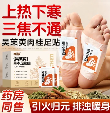 Evodia Cinnamon Foot Patches Old Beijing Formula Guide Fire to Source Unblock San Jiao Expel Spleen Cold Stomach Toxins Sleep Patches for Heavy Dampness
