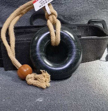 Xinjiang Hetian Jade Seed Material Black Jasper Antique-Style Peace Ring 56-17.5×17.5mm08