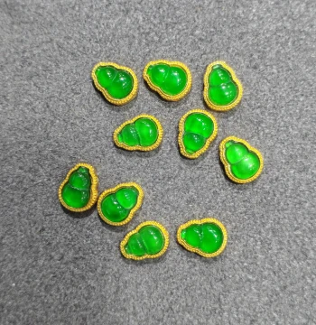 Pure 18K Gold Set with Natural Grade A Jadeite Gourd Spacer Bead DIY Accessory Bracelet, Sun Green Spicy Green Ice Variety