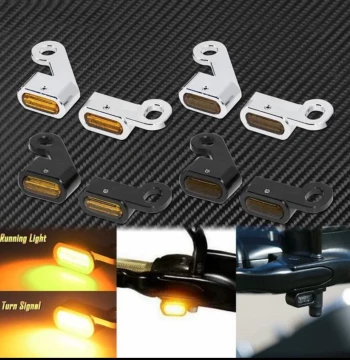 LED Mini Turn Signals for Harley 883 Customization - Compatible with X48, Softail Fat Boy, Heritage Classic, Low Rider, Street Bob, and Breakout Models