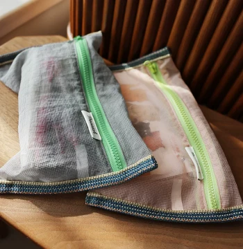 Semi-Transparent Mesh Nylon Organizer Bag - Lightweight Foldable Pouch for IDs, Travel Tickets, Data Cables, and Pens