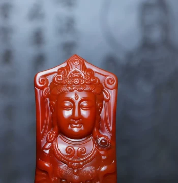 Liangshan Baoshan Southern Red Agate Zodiac Guardian Necklace for Women, Great Wisdom Manjushri Samantabhadra Pendant, Dragon Snake Zodiac