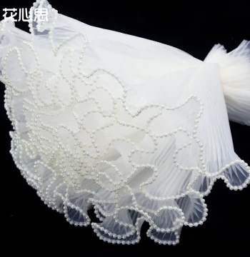Huaxinsi Korean Pearl Wavy Tulle Wave Tulle Florist Bouquet Materials Mesh Netting Fresh Flower Wrapping Paper Packaging Mesh
