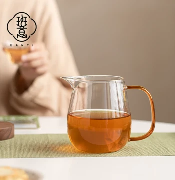 Banyi Large-Capacity Fair Cup; Thickened Heat-Resistant Transparent Glass Tea Infuser and Filter; Accessory for Kung Fu Tea Sets