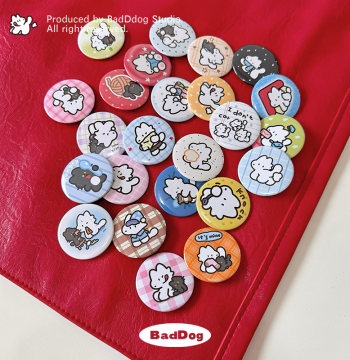 Badge Cute Cartoon Journal Decoration 44mm Tinplate