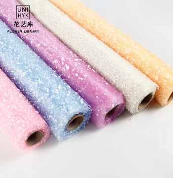 Valentine's Day New Snow Dot Tulle Rose Handmade DIY Bouquet Wrapping Mesh Flower Shop Fresh Flower Packaging Paper Materials