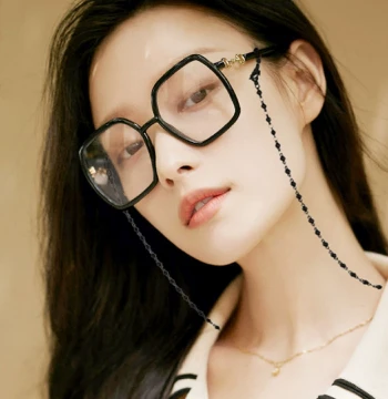 Ni Ni Celebrity Same Style Glasses Chain, Sunglasses Hanging Chain, Mask Neck Strap for Women DIY Titanium Steel Non-Fading Rose Gold Black