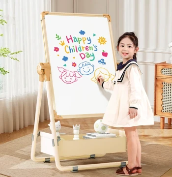 Children's Home Double-Sided Magnetic Stand Teaching Blackboard - Erasable Whiteboard for Baby Coloring, Painting, and Writing