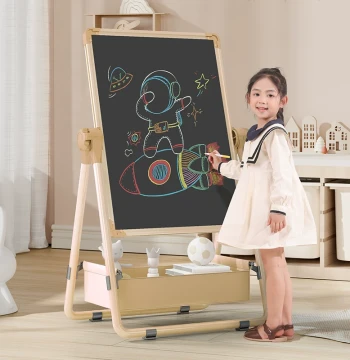 Toddler Magnetic Double-Sided Whiteboard Teaching Blackboard, Dust-free Stand-up Coloring Erasable Writing Painting Board for Home Use