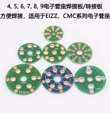 4-Pin 5-Pin 6-Pin 7-Pin 8-Pin 9-Pin Vacuum Tube Socket Adapter Board, CMC Teflon Tube Socket PCB Soldering Board