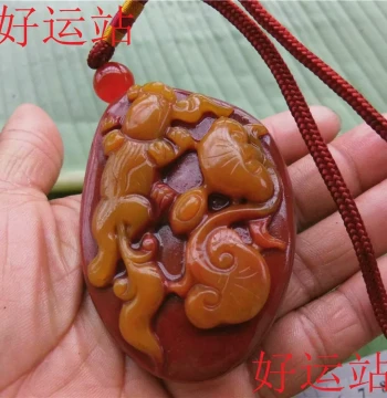 Promotion: Huanglong Jade Seed Material 'Fortune Before Your Eyes' Handheld Piece, Ornamental Rare Stone, Yellow Wax Stone Hand Play Piece, Jade Car Hanging and Pendant