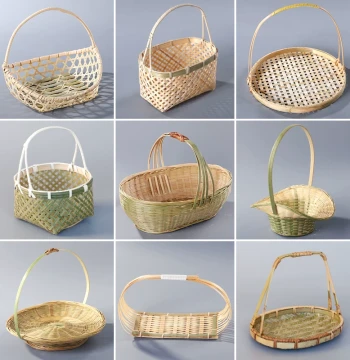 Bamboo Woven Basket, Handheld Vegetable Basket for Home, Small Bamboo Products, Fruit Basket, Large Woven Storage Crate