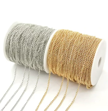 DIY Handmade Jewelry Accessories Iron Dense Chain Extension Chain Tail Chain Ancient Style Clothing Bracelet Materials 3*4mm