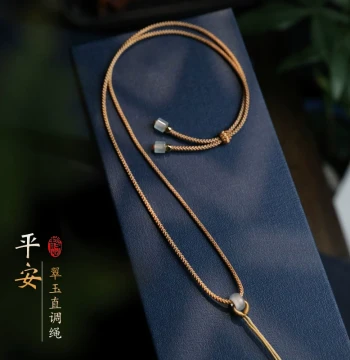 Peace Buckle Thin Pendant Rope Jade Buddha Emerald Guanyin Pixiu Jade Plaque Pendant Rope Adjustable Rope Gold Hanging Rope