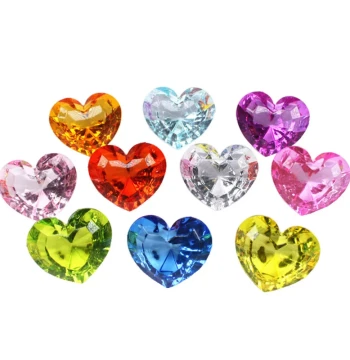 Acrylic Transparent Imitation Crystal Extra Large Heart Gem for Little Girls and Boys, Arcade Rewards, Gift Ornaments and Decor
