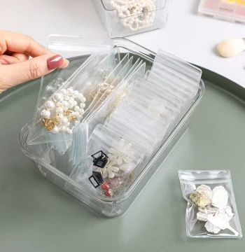 Anti-Oxidation Jewelry Bag Earring Stud Necklace Hand Jewelry Box Portable Earring Ring Storage Bag Gadget Transparent