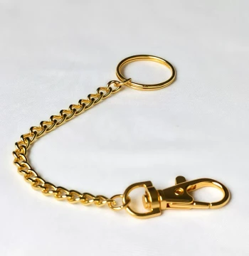 DIY 6mm Bag Charm Chain Accessories, Metal Buckle Imitation Gold Double-Layer Ring Chain for Plush Toys and Pom-Poms