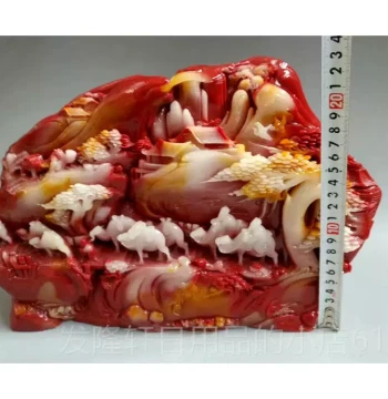 High-End Fake Shou Jingshan Stone Stone Carving Large Landscape Wind Original Stone Craft Display Gift Ornament Decoration Dushan Jade No.