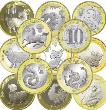 First and Second Round Twelve Zodiac Commemorative Coins 2003-2026 New Year Coins Zodiac Goat Tiger Dragon Snake Horse Optional