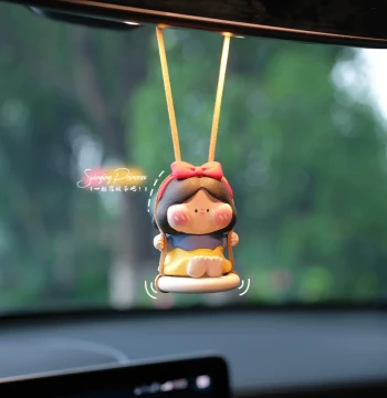 Swinging Snow Princess Car Pendant Interior Hanging Ornament High-End Internet-Famous Car Aromatherapy Rearview Mirror Hanging Decoration