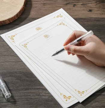 Vintage Gold Rose Letter Paper Artistic Romantic Handwritten Letter Sheet Premium A4 European Style Stationery B5 Kraft Paper A5 Blank Handwritten Love Letter for Boyfriend Girlfriend High Aesthetic