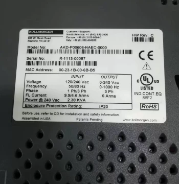 Negotiable KOLLMORGEN AKD-P00606-NAEC-0000 Servo Drive - Original In Stock, Price Negotiable