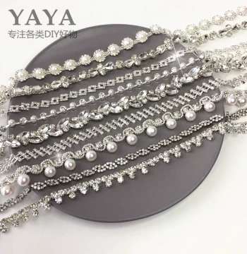 New Floral Hand-Sewn Rhinestone Chain Waist Shoulder Decorative Crystal Strap Chain Clothing Jacket Apparel DIY Accessories