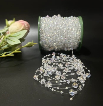 8+3 Starry Sky Imitation Pearl Chain for DIY Handmade Jewelry, Bouquet Floral Decoration, Fishing Line Connected Bead Chain