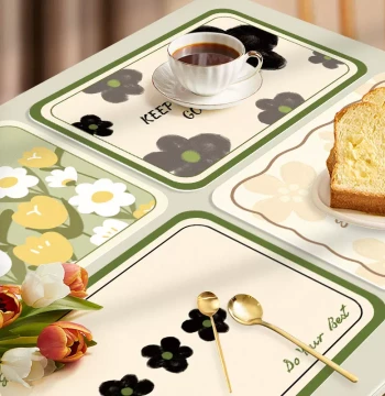 Premium Waterproof & Oil-Proof Wipe-Clean Placemat for Elementary Students - Heat-Resistant Table Mat, Bowl/Cup Coaster, and Small Desk Pad