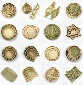 Handmade Woven Bamboo Products, Bamboo Sieve, Bamboo Basket, Storage Basket, Fruit Plate, Dim Sum Tray, Household Woven Round Winnowing Basket