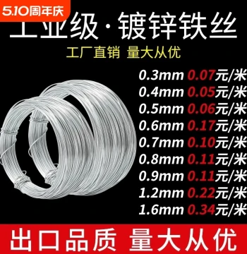 Thin Iron Wire, Galvanized Iron Wire for DIY Crafts, Soft Pottery Armatures, Floral Materials, Household Steel Cable