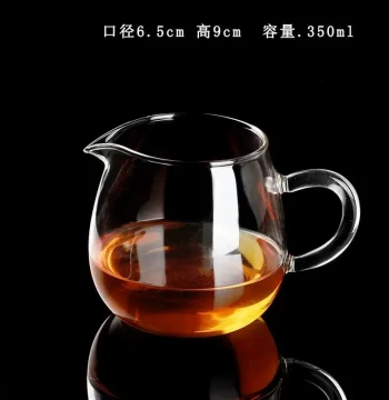 Thickened Glass Fairness Cup, Kung Fu Tea Set Heat-Resistant High-Temperature Fairness Cup, Handmade Glass Public Cup for Open Flame