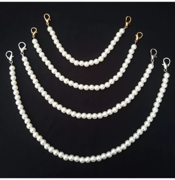 Chanel-Style Backless Top Pearl Chain Accessory Strap Clothing Shoulder Strap Hanging Chain Connector Lobster Clasp V-Neck Decoration