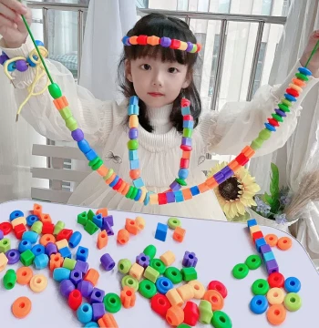 Kindergarten Early Education Educational Large Beads Children's Toy Threading Beads Fine Motor Skills Training Teaching Aid Building Blocks