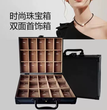 Jewelry Box, Leather Case for Rings, Pendants, Necklaces, Charms, Bracelets, Bangles, Jadeite, and Cultural Playthings, Suitable for Storage, Exhibition Display, and Travel