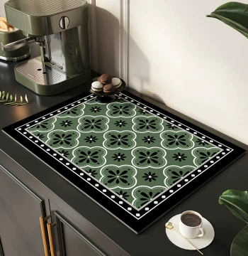 French Retro Coffee Machine Special Absorbent Pad Kitchen Countertop Drainage Pad Bar Mat Soft Diatom Mud Bowl Plate Placemat