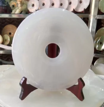 Authentic Natural Afghan Jade Peace Buckle Ornament, Jade Huai Gu Artifact, Jade Bi Disc, Home Decor for Entryway