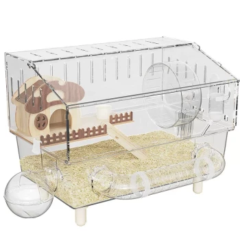 Extra Large Luxury Acrylic Transparent Cage for Syrian Hamsters with Anti-Bite Design