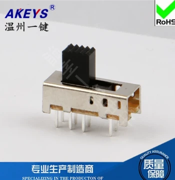 SS-23E08 (2P3T) 8-Pin 3-Position Vertical Slide Switch 15.6*6 Double Row Eight-Pin Power Switch Sliding