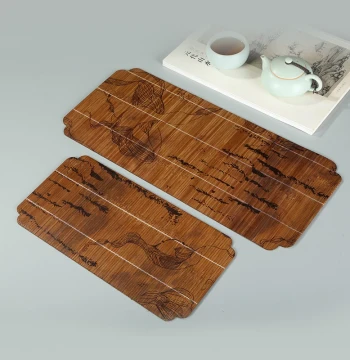 New Chinese Style Bamboo Mat: Handwoven Bamboo Silk Tea Mat, Coaster, Zen Tea Pad, Waterproof Tablecloth and Table Runner