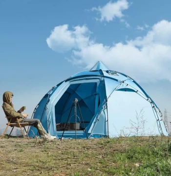 Outdoor Camping Tent Fully Automatic Portable Aluminum Alloy Beach Thickened Rainproof Spherical Large Camping Tent