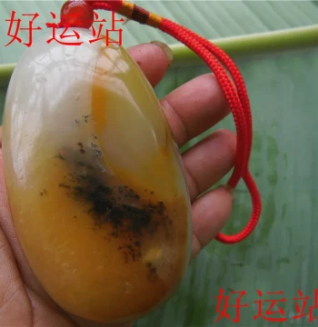 New Promotion Yellow Dragon Jade Seed Material Hand Piece Fashion Fitness Treasure Jade Pendant Yellow Wax Stone Ornament