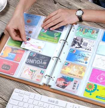 Loose-Leaf Business Card Holder Large Capacity Men's and Women's Business Card Album Binder Book 1000 Member Credit Storage Bag Card Book Collection Album Small Card Album