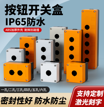 Waterproof Button Box Switch Control Box BX-22 Multi-Hole Industrial Indicator Light Plastic Emergency Stop Box 22mm Mounting Hole