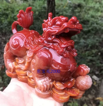 Shoushan Stone Piqiu Living Room Wealth-Bringing Stone Carving Jade Qilin Male and Female Opening Housewarming Imitation Huanglong Yu Wealth-Bringing Pixiu Ornament